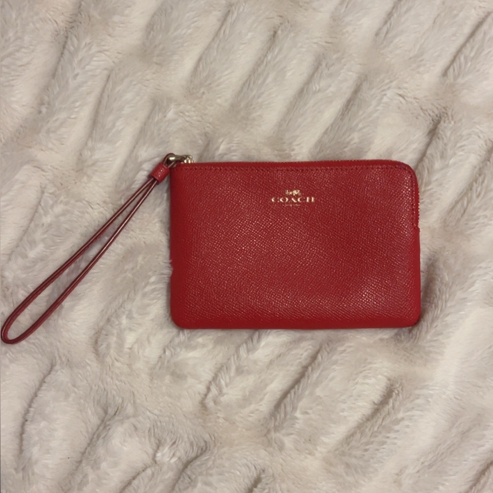 Coach Scarlet Red Wristlet Clutch